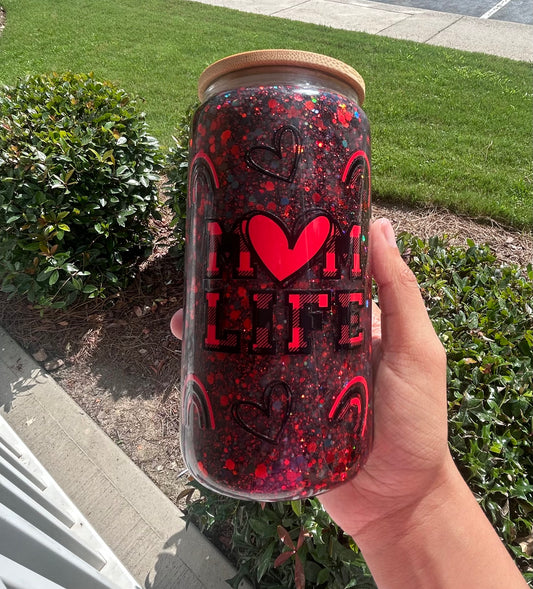 16oz Mom Life Glass Cup