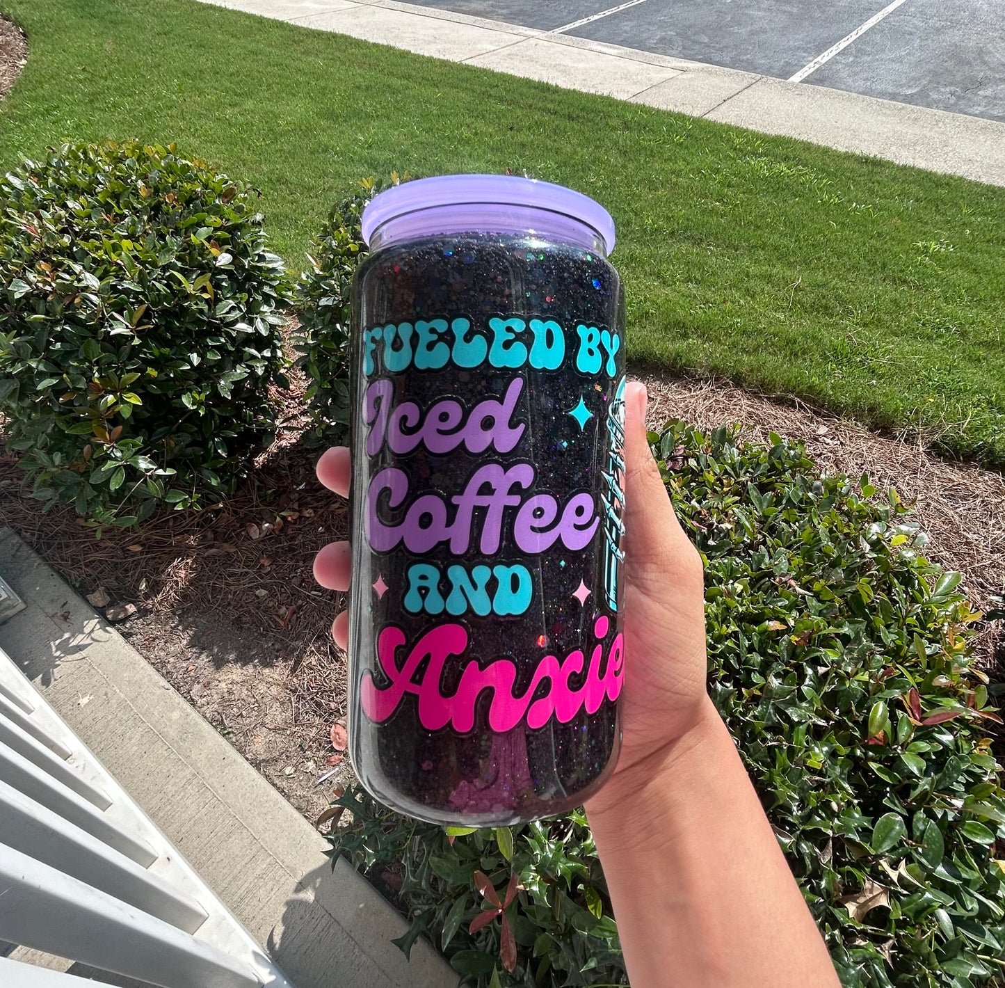 16oz Iced Coffee Glass Cup