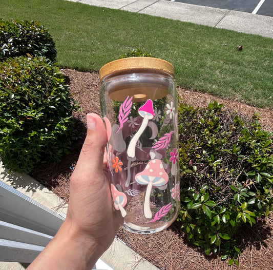 16oz Mushroom Glass Cup