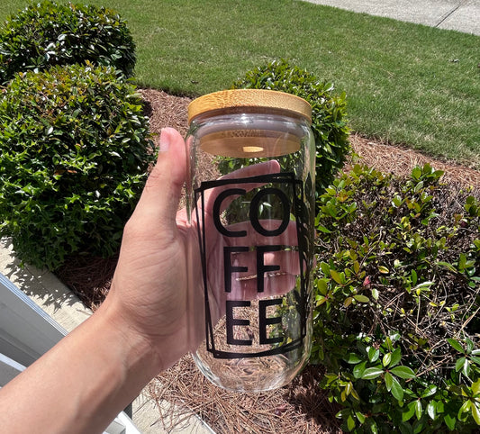 16oz Coffee Glass Cup
