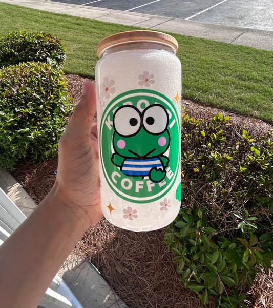 16oz Keroppi Coffee Glass Cup